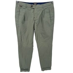 Scotch Soda Blake Pleated Chinos Pants Men's 32x31 Green Trousers‎
